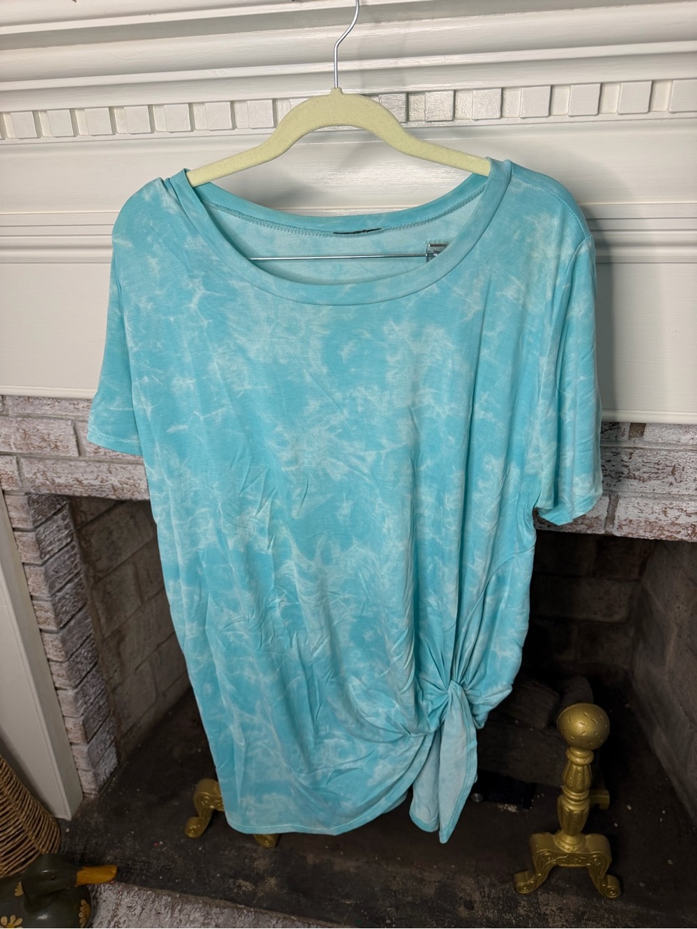 JODIFL Tie-Knot Short Sleeve Tee - Aqua Blue